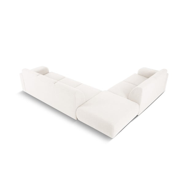 Colțar alb cu tapițerie din stofă bouclé (colț stânga) Molino – Micadoni Home-image-2