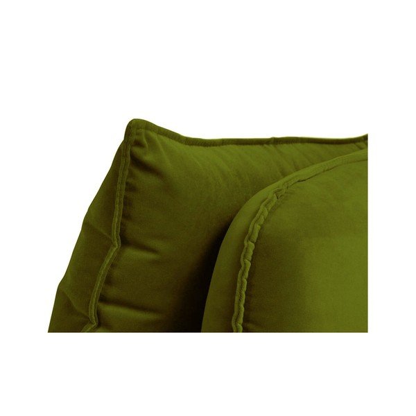 Șezlong cu tapițerie din catifea Kooko Home Lento, colț pe dreapta, verde-image-3