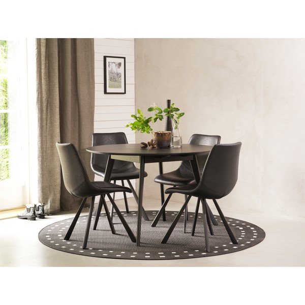 Scaun de dining cu picioare negre Rowico Alpha, negru-image-3