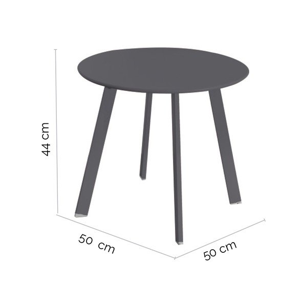 Măsuță auxiliară de grădină rotundă din metal ø 50 cm Marzia – LDK Garden-image-2
