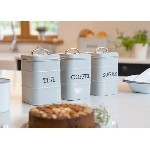 Cutie metalică pentru zahăr Kitchen Craft Nostalgia, gri, înălțime 17 cm-image-1