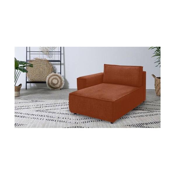 Modul pentru canapea cărămiziu cu tapițerie din catifea reiată  (cu colț pe partea stângă ) Nihad modular – Bobochic Paris-image-1