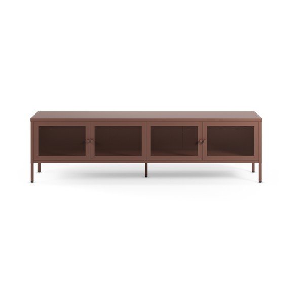 Comodă TV burgundy din metal 160x50x35 cm Fayna – Marckeric