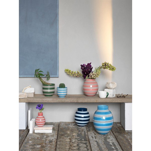 Vas ceramic Kähler Design, ø 12 cm, albastru-alb-image-4