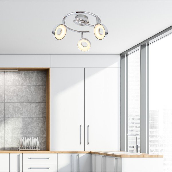 Plafonieră argintiu-lucios LED 40x40 cm Isla – Candellux Lighting-image-1