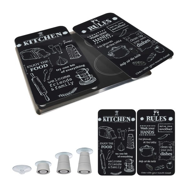 Protecții de aragaz 2 buc. din sticlă temperată 52x30 cm Kitchen Rules – Maximex-image-2