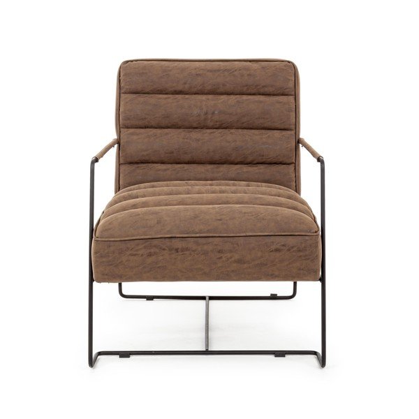 Fotoliu maro cu tapițerie din imitație de piele Brianna – Bizzotto-image-2