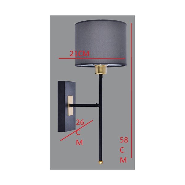 Aplică de perete neagră/gri Sconce T - Magenta Home-image-2