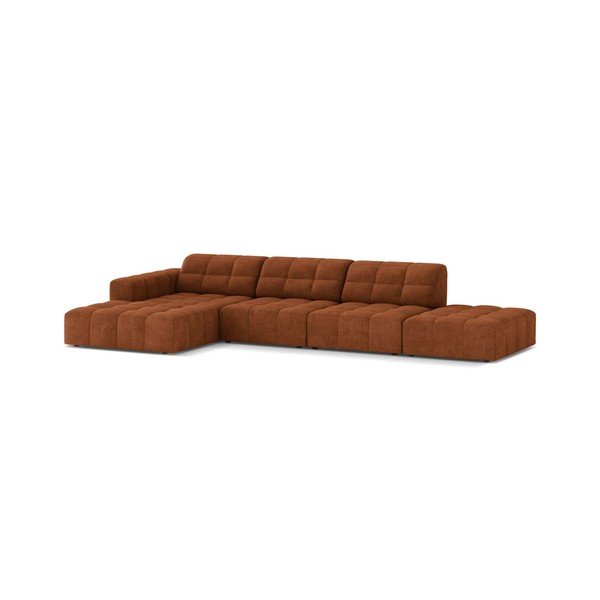 Colțar teracotă cu tapițerie din chenille (cu colț pe partea stângă/cu șezlong) Chicago – Cosmopolitan Design-image-1