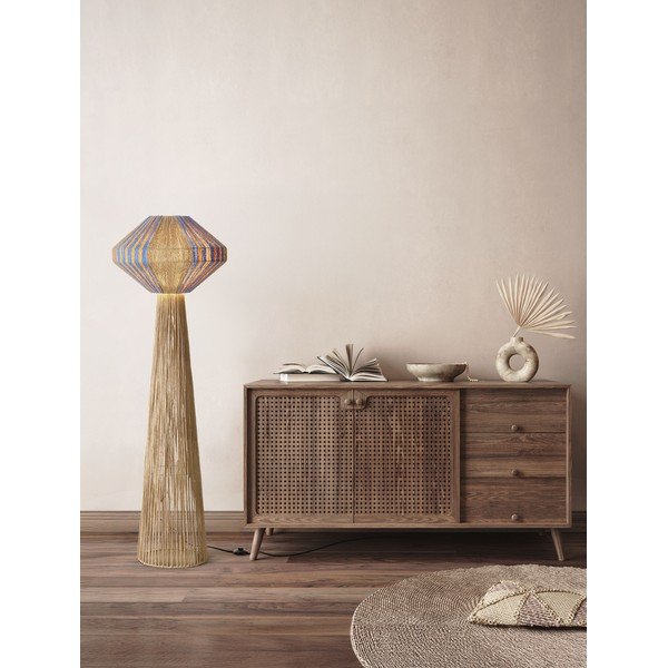 Lampadar albastru/în culoare naturală cu tapițerie din frânghie (înălțime 152 cm) Abby – Nova Luce-image-2