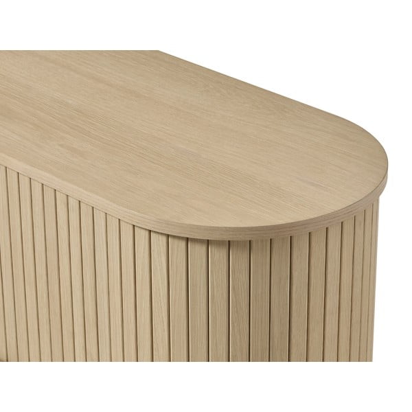 Comodă TV în culoare naturală cu aspect de lemn de stejar 180x56x40 cm Meta – Unique Furniture-image-3