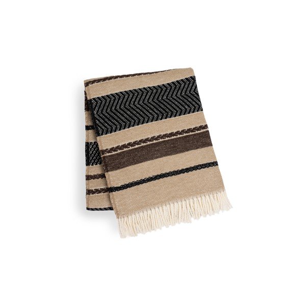 Pătură maro din amestec de bumbac 140x180 cm Luxor – Euromant