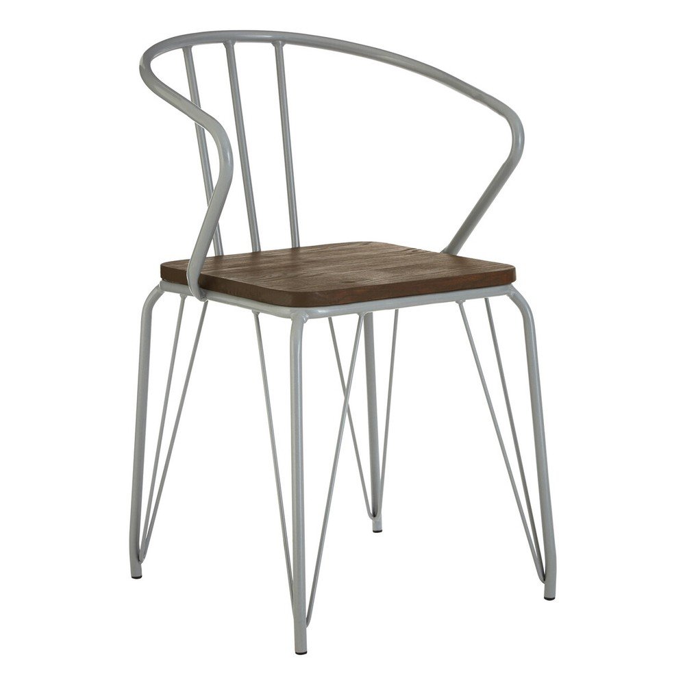 Scaun de dining gri/în culoare naturală închisă din lemn de ulm District – Premier Housewares
