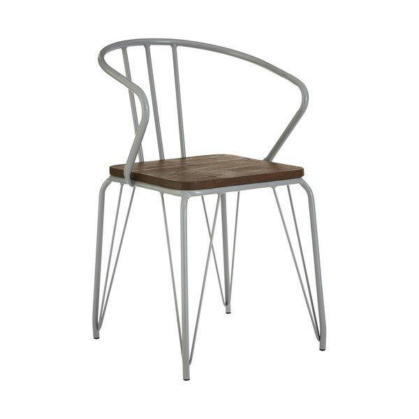 Scaun de dining gri/în culoare naturală închisă din lemn de ulm District – Premier Housewares
