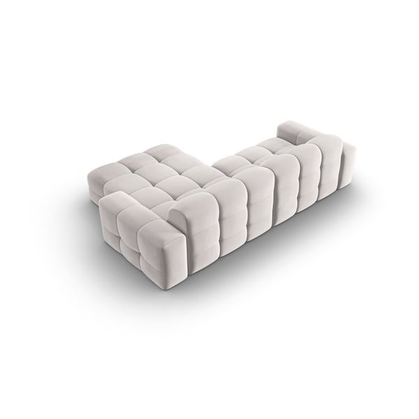 Colțar gri deschis cu tapițerie din catifea (pe partea dreaptă) Kendal – Micadoni Home-image-4