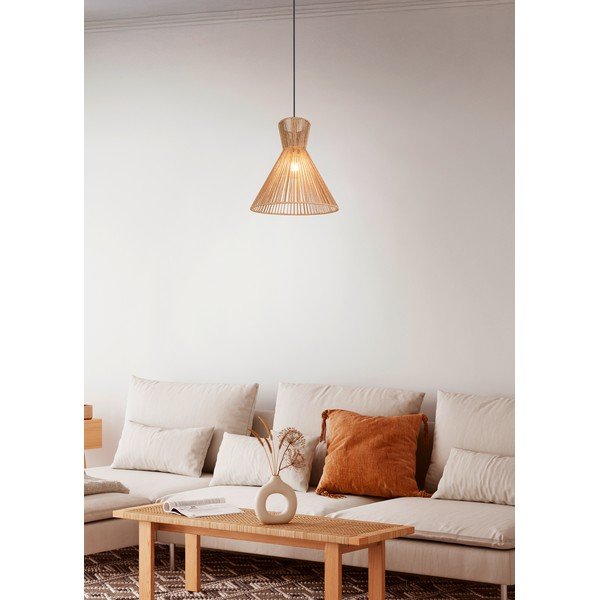 Lustră în culoare naturală din metal cu abajur din sfoară din hârtie ø 35 cm Rosalie – Reality-image-1