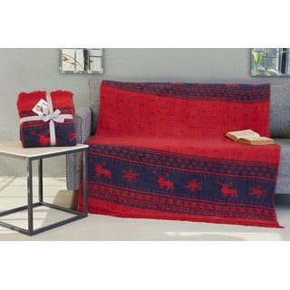 Pătură de Crăciun din bumbac 155x127 cm - Mila Home