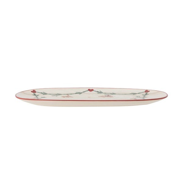 Tavă din gresie ceramică 23x38,5 cm  cu model de Crăciun Yule – Bloomingville-image-2