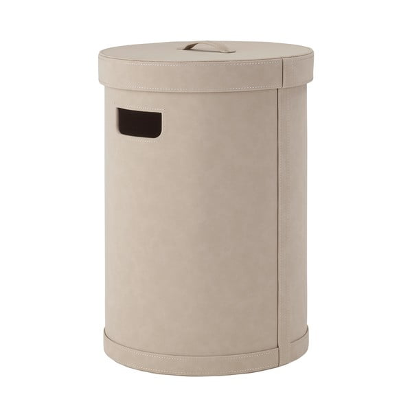 Coș de rufe bej din piele artificială Sahla M – Blomus