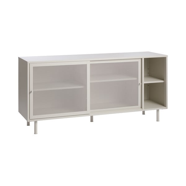 Comodă gri din metal cu ușă glisantă 160x75x47 cm Veep – Unique Furniture-image-4