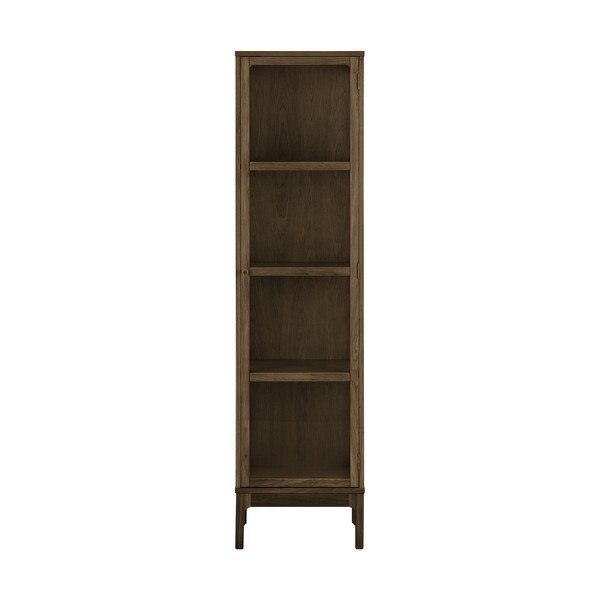Vitrină maro închis cu aspect de lemn de stejar 47x180x40 cm Zamora – House Nordic-image-2