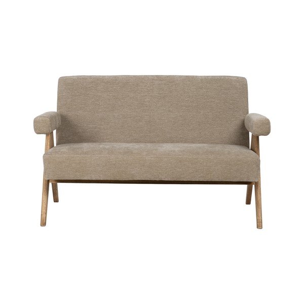Canapea bej cu tapițerie din chenille 134 cm Rest – Ixia
