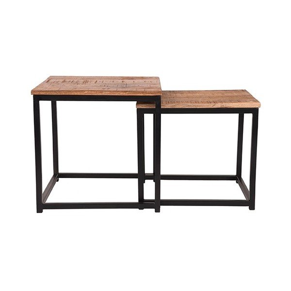 Set 2 măsuțe auxiliare din lemn de mango LABEL51 Twain, lățime 45 cm și  39 cm-image-3