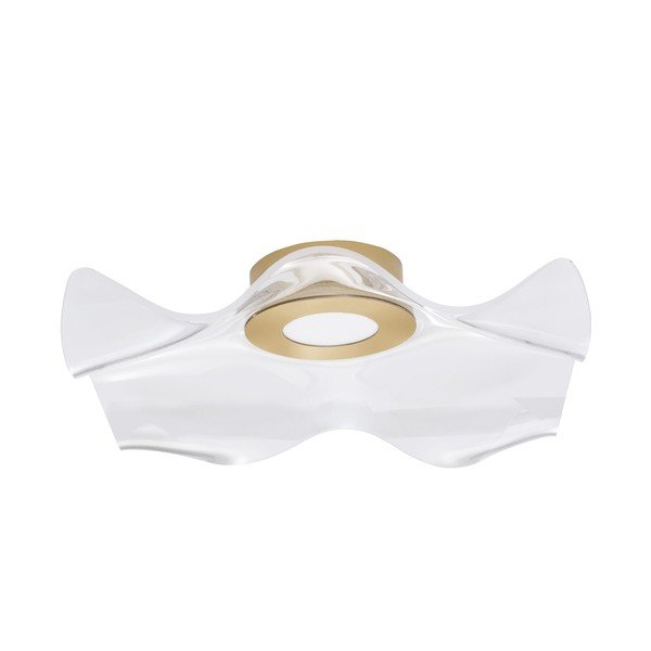 Plafonieră aurie LED din aluminiu cu abajur din sticlă acrilică 50x50 cm Siderno – Nova Luce