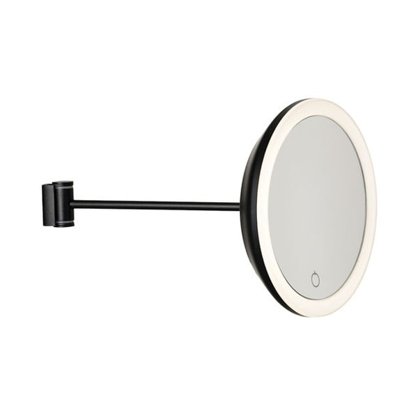 Oglindă cosmetică de perete Zone Eve, ø 17,5 cm, negru