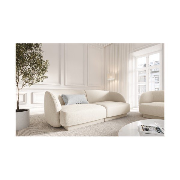 Canapea bej cu tapițerie bouclé 184 cm Miley – Micadoni Home-image-4