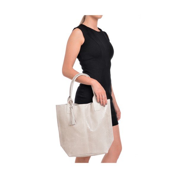 Geantă shopper din piele Renata Corsi Lola, bej-image-4
