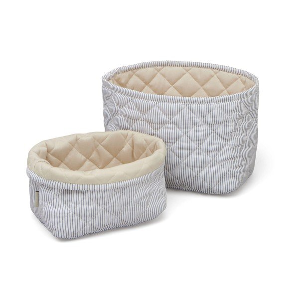 Coșuri de jucării pentru copii albastre-deschis 2 buc. din material textil Classic Stripes Blue, Praline – Cam Cam Copenhagen