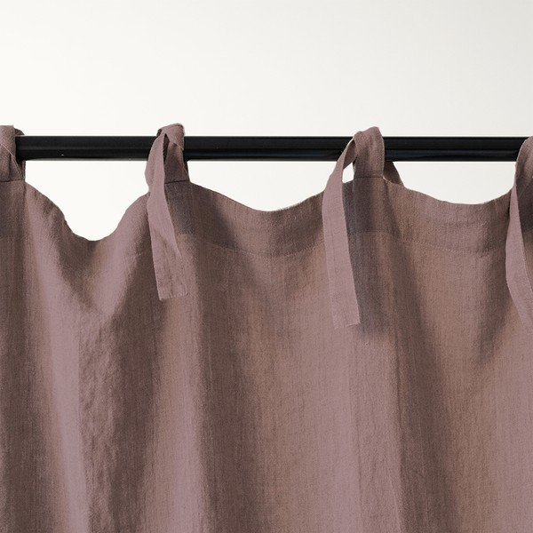 Draperie din in cu bucle de prindere Linen Tales Night Time, 275 x 140 cm, mov șters-image-2