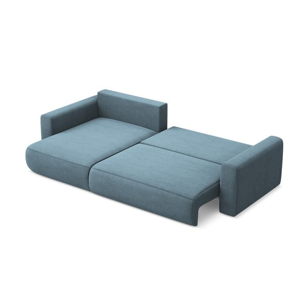 Colțar albastru deschis extensibil/cu spațiu de depozitare (cu colț pe partea stângă/cu șezlong) Kapua – Makamii-image-4