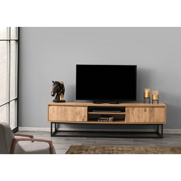 Comodă TV cu aspect de lemn de pin Kalune Design Belinda, lungime 180 cm, natural-image-2
