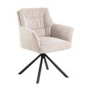 Scaun de sufragerie bej cu cotiere tapițat Alonso – Actona