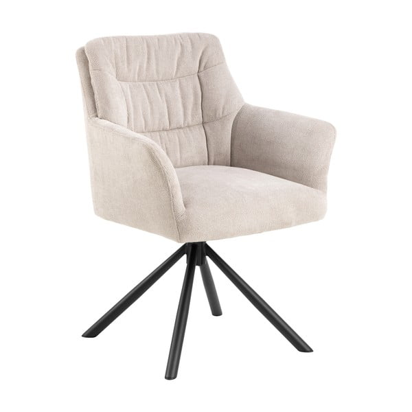 Scaun de sufragerie bej cu cotiere tapițat Alonso – Actona