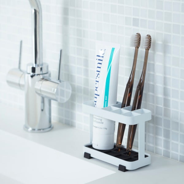 Suport pentru periuțe și pastă YAMAZAKI Tower, alb-image-1