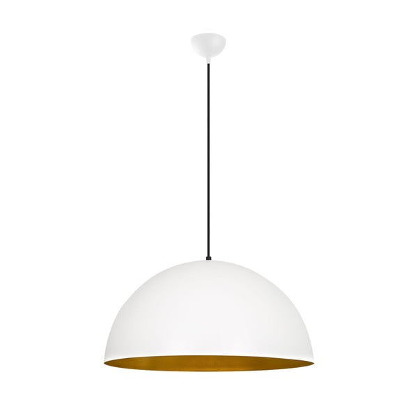 Lustră albă cu abajur din metal ø 60 cm Sivani – Opviq lights-image-2