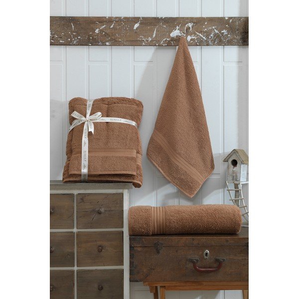 Prosoape de baie maro 2 buc. din bumbac – Mila Home