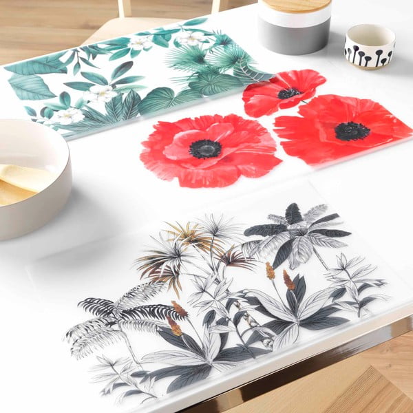 Suport pentru farfurii 28.5x44 cm Red flower – douceur d'intérieur-image-2