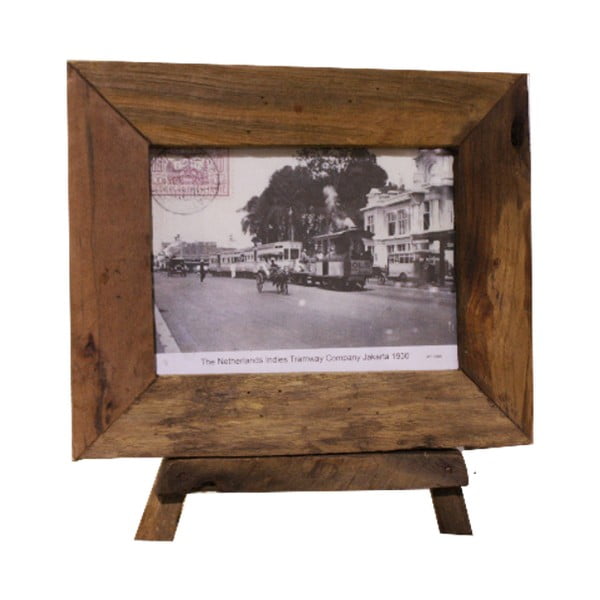 Ramă foto din lemn de tec HSM Collection Antique, 33 x 28 cm