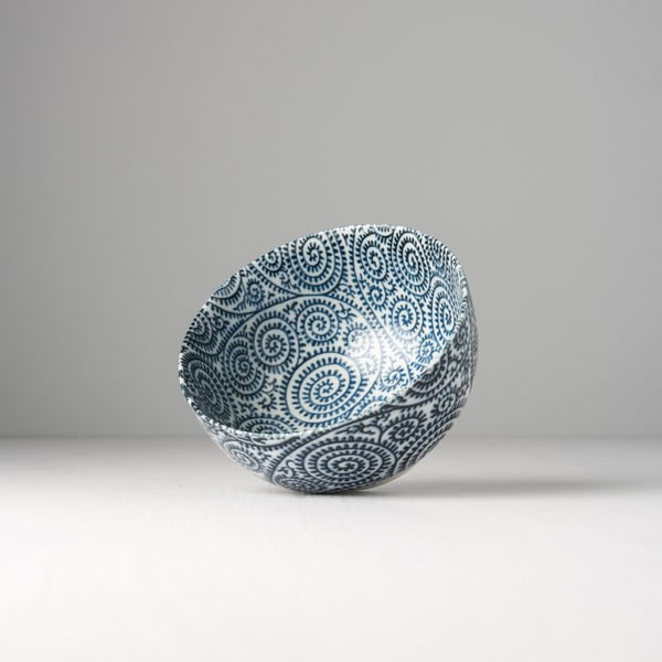 Bol ceramic Made In Japan Blue Scroll, ⌀ 13,5 cm, albastru - alb