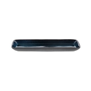 Tavă servire din gresie ceramică Bitz, 38 x 14 cm, negru - albastru