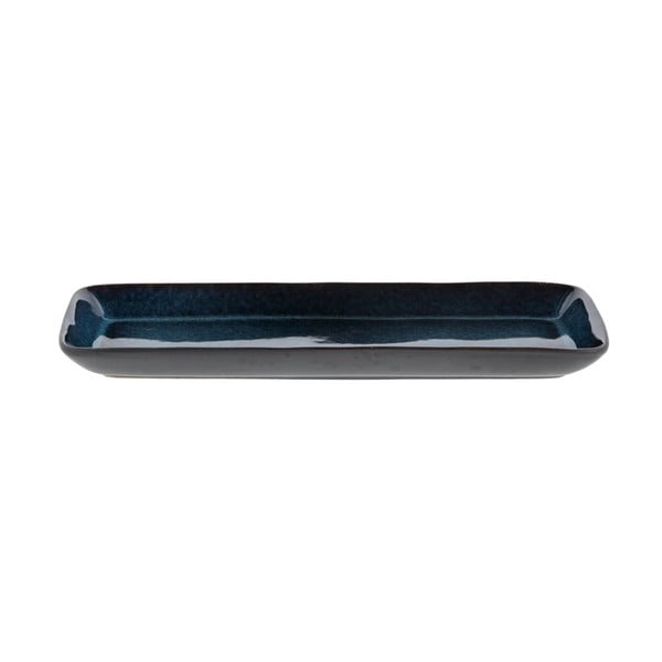 Tavă servire din gresie ceramică Bitz, 38 x 14 cm, negru - albastru