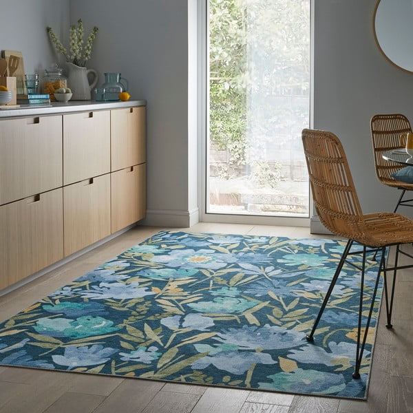 Covor albastru lavabil 230x160 cm Alyssa - Flair Rugs-image-1