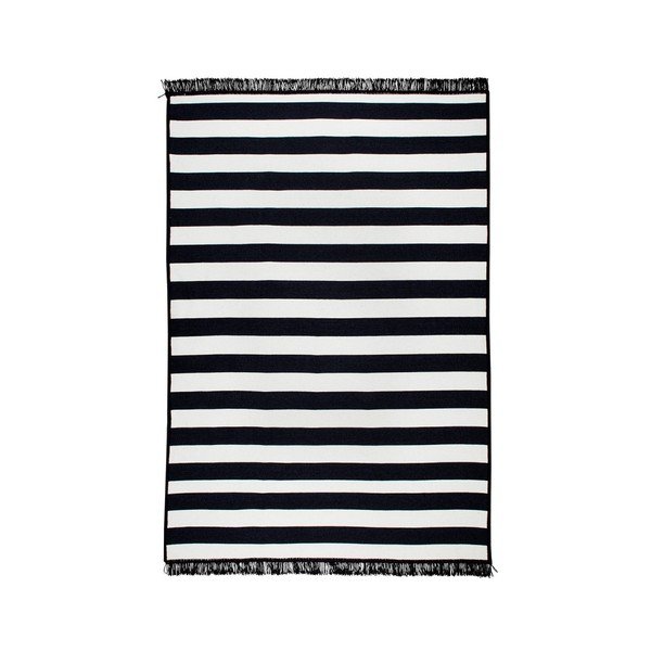 Covor reversibil Cihan Bilisim Tekstil Sentinus, 80 x 150 cm, alb-negru-image-3