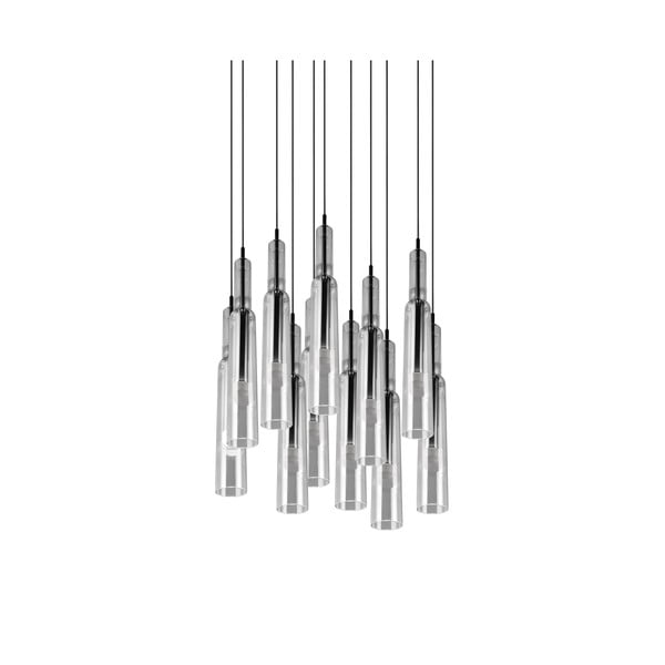 Lustră negru-argintiu  LED cu abajur din sticlă ø 50 cm Lucent – Trio Select-image-2