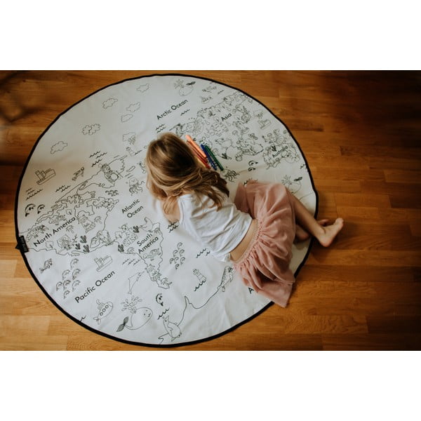 Set covor și markere pentru textile Butter Kings Colouring World, ø 130 cm-image-4