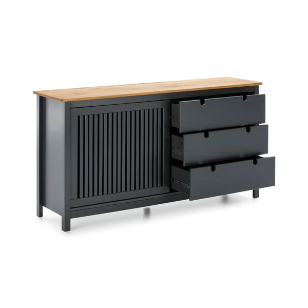 Comodă din lemn Marckeric Bruna, gri-image-4